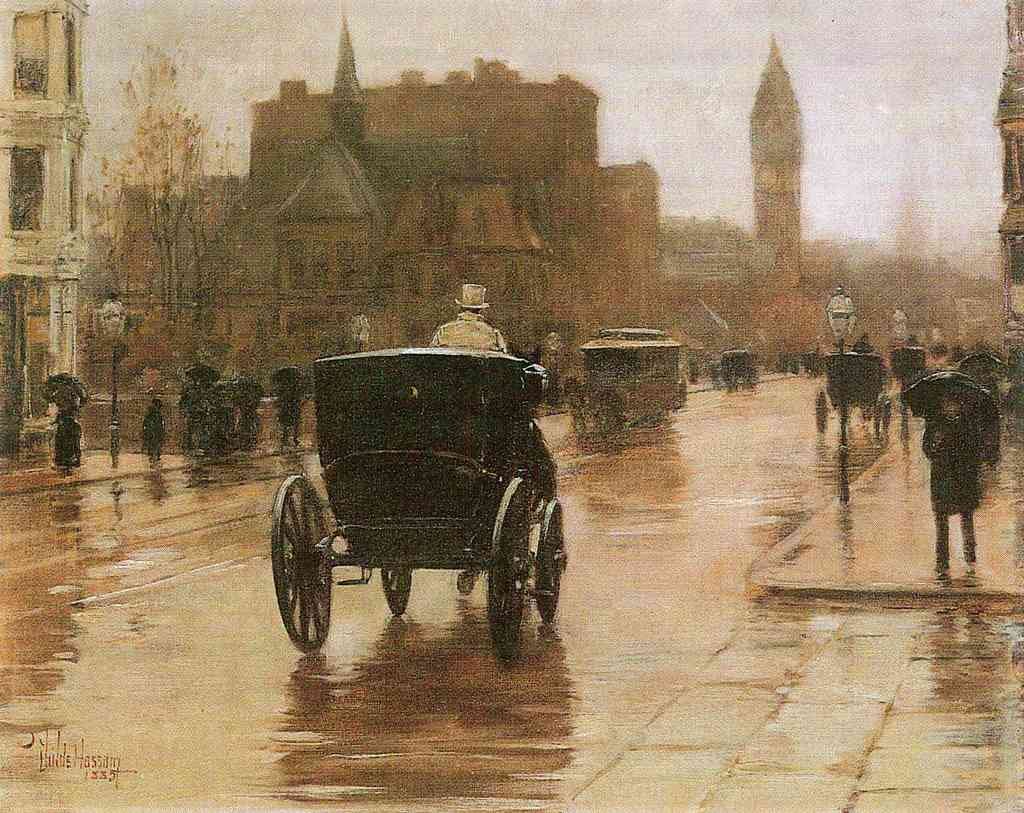 Columbus Avenue Hassam Impressionism American A4 Photo Print