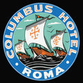 Columbus Luggage Label Vintage A4 Photo Print