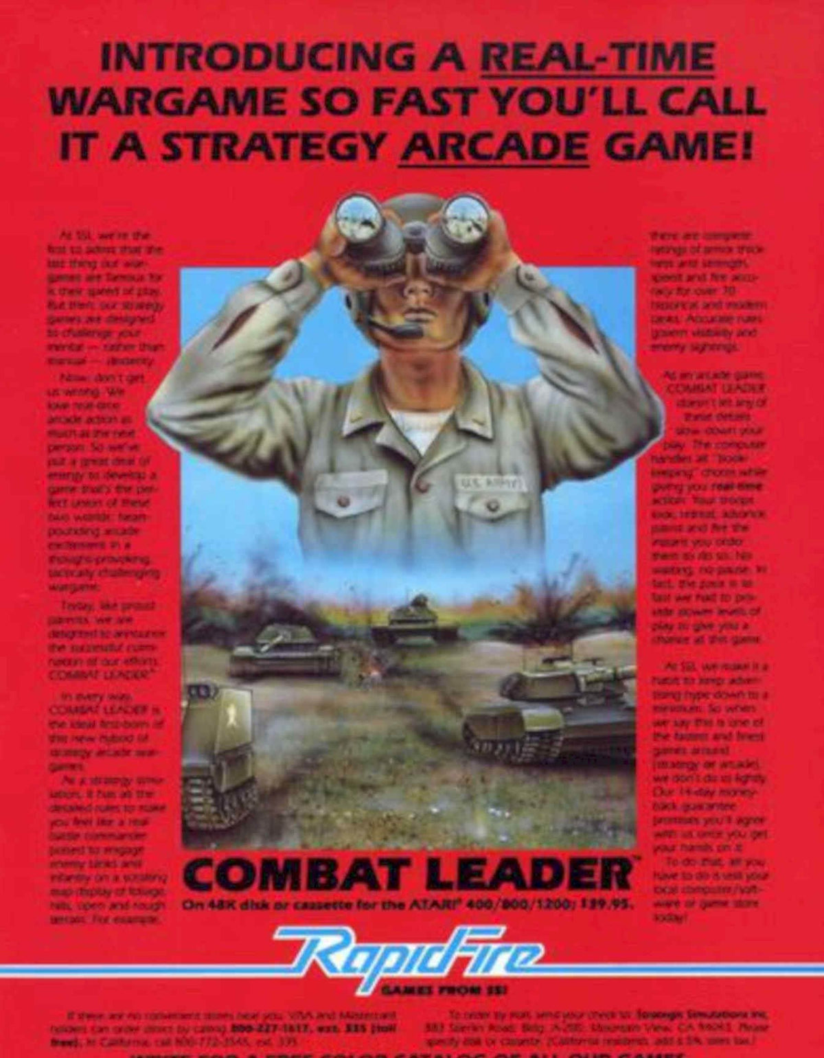 Combat Leader Atari Vintage Retro Advert Poster A4 Photo Print
