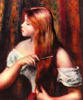 Combing Girl A4 Photo Print