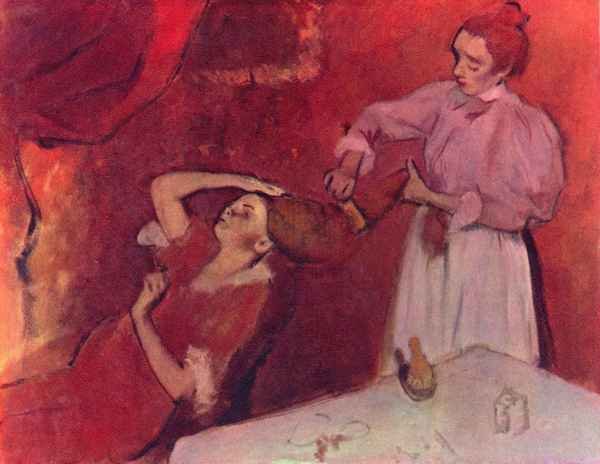 Combing hair by Degas A4 Photo Print