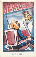 Comic Harriet Cartoon Barber Shop Shine Sir barber advert A4 Photo Print