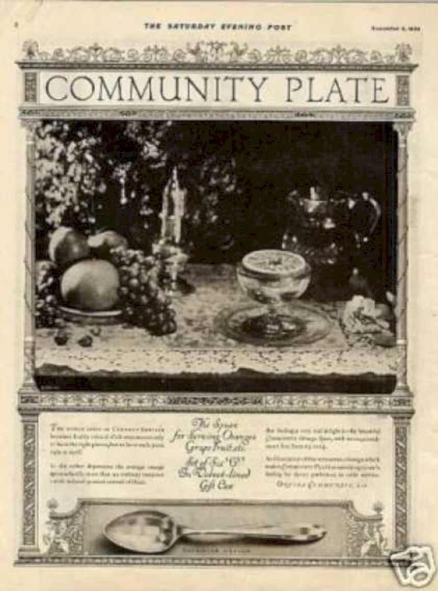 Community Plate Fruit Vintage Retro Advert Ads A4 Photo Print