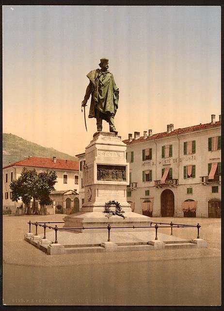 Como Garibaldi Monument Lake Como Vintage A4 Photo Print