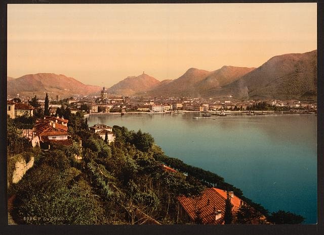 Como general view II Lake Como Vintage A4 Photo Print