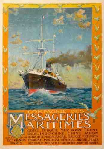 Compagnie Des Messageries Maritimes Grece Turquie Mer Noire Egypt Vintage Advert A4 Photo Print