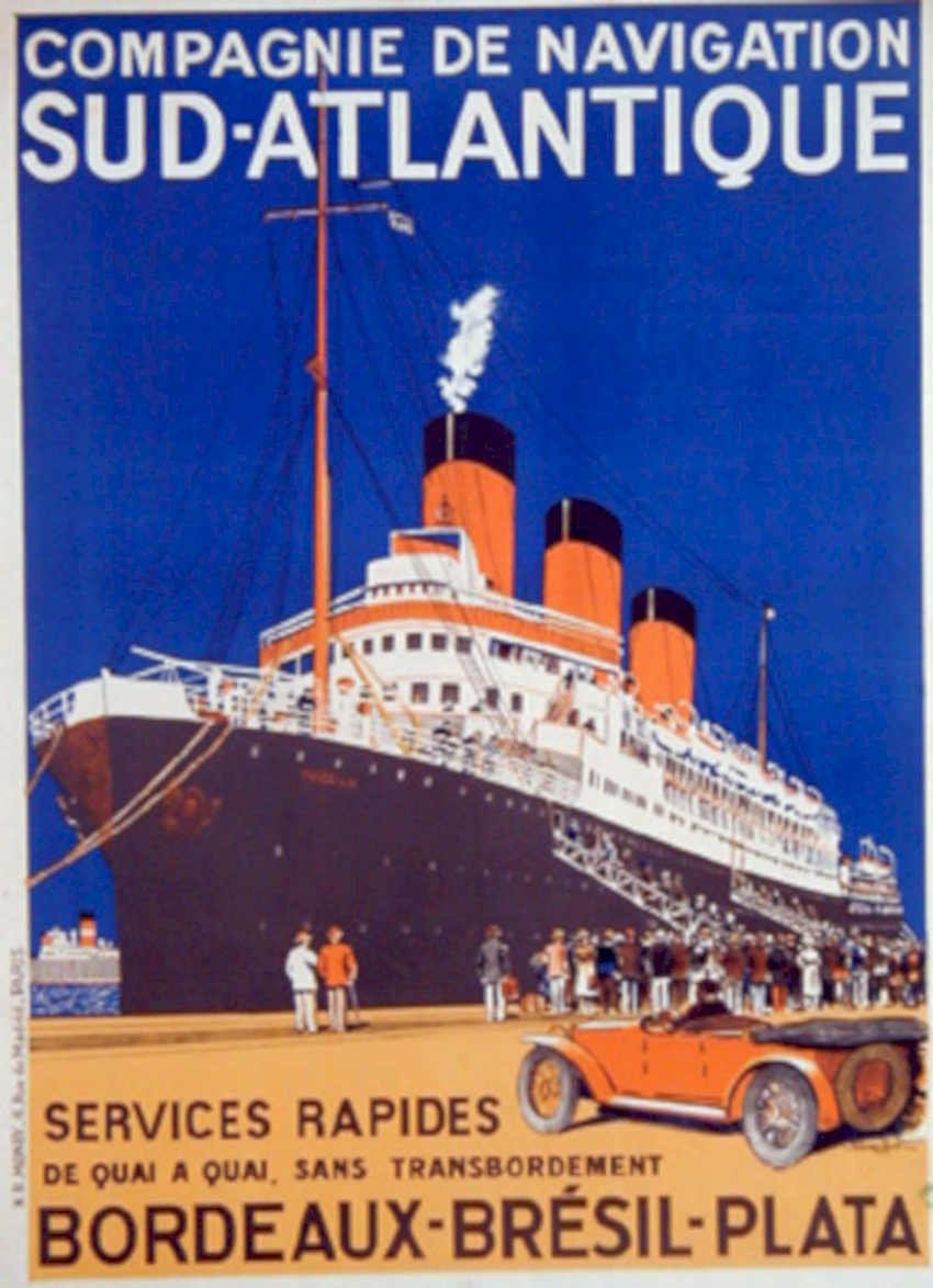 Compagnie Sud Atlantic Vintage Retro Advert Poster A4 Photo Print