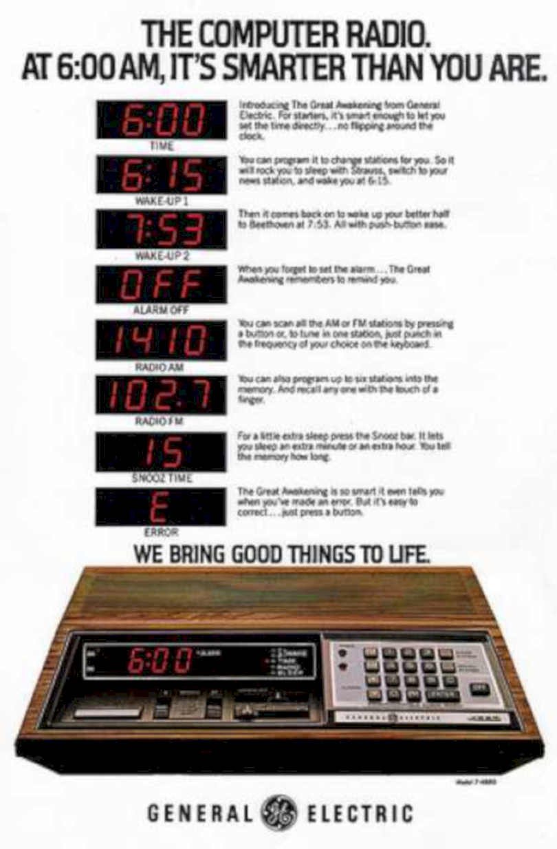 Computer Radio Clock Vintage Retro Advert Ads A4 Photo Print