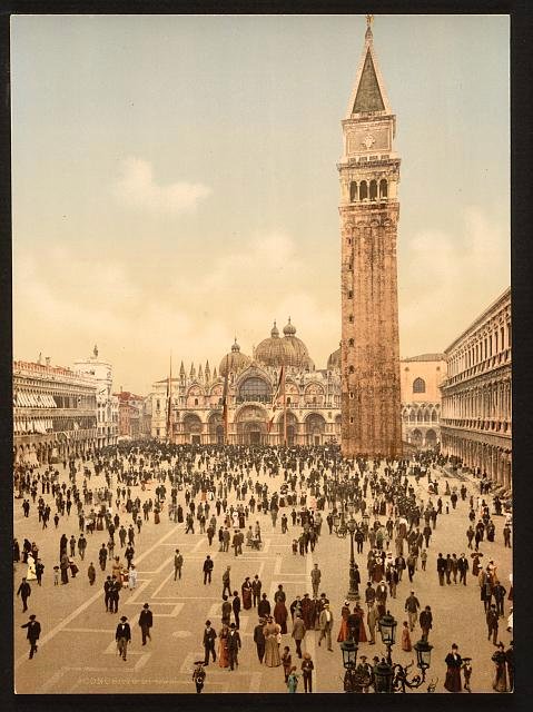 Concert in St Marks Place II Venice Vintage A4 Photo Print