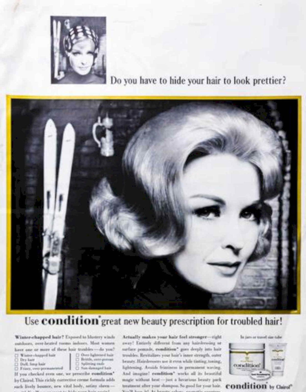 Condition Ski Hair Vintage Retro Advert Poster A4 Photo Print
