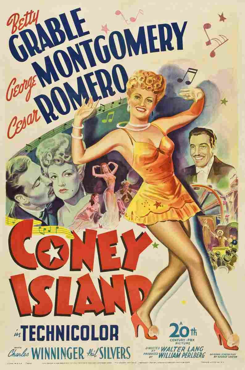 Coney Island 1943 01  film star poster A4 Photo Print