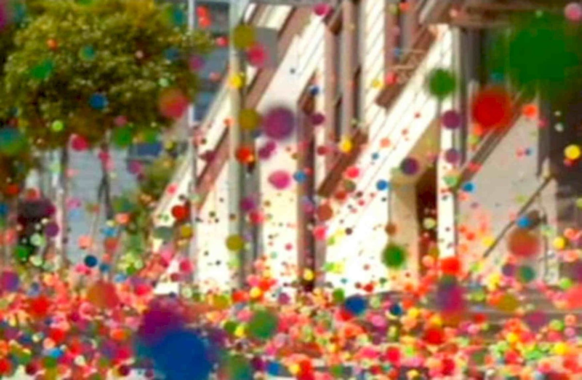Confetti Building Tree Vintage Retro Advert Poster A4 Photo Print
