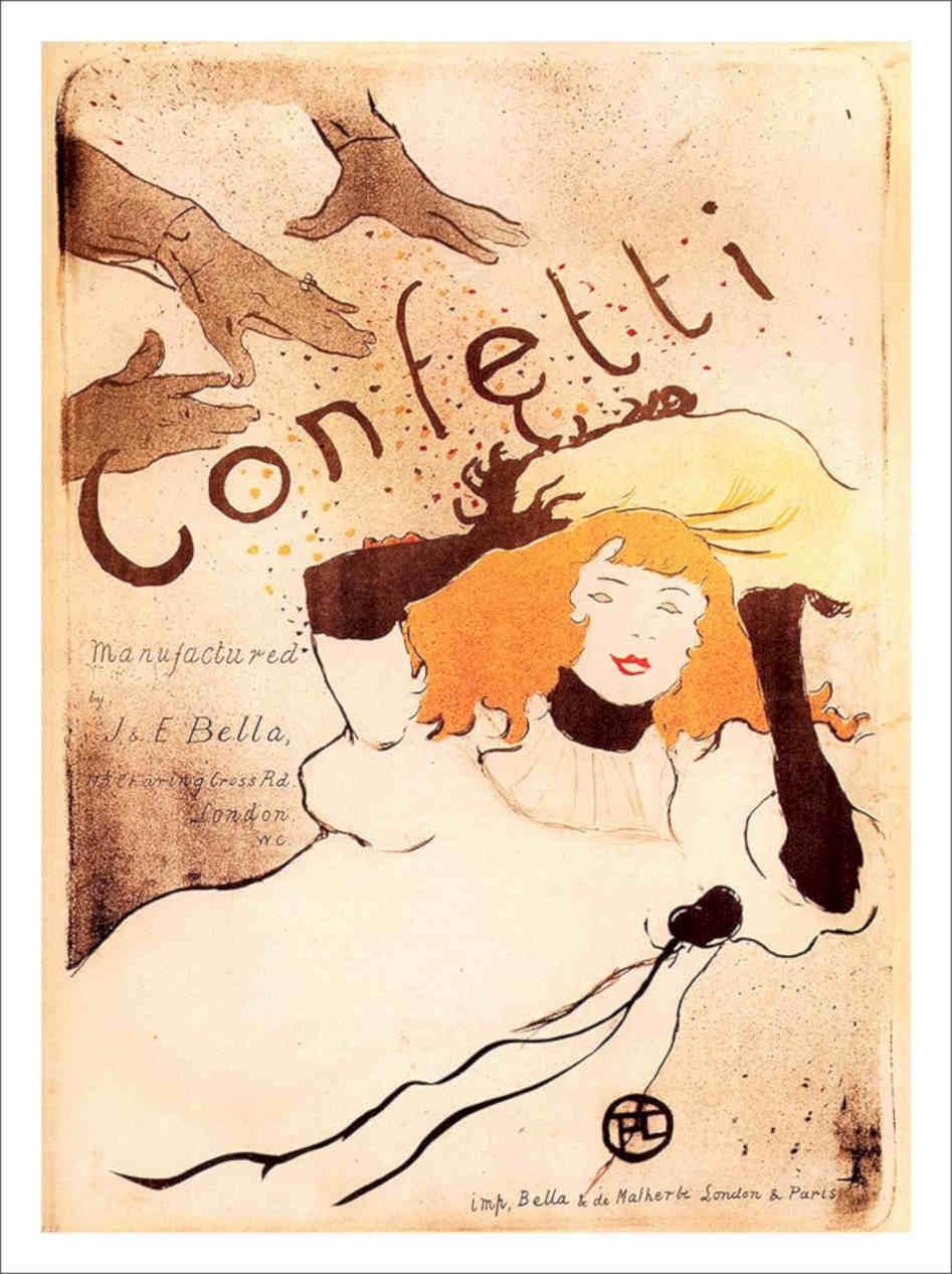 Confetti Toulouse Lautrec 1893 Vintage Retro Advert Poster A4 Photo Print