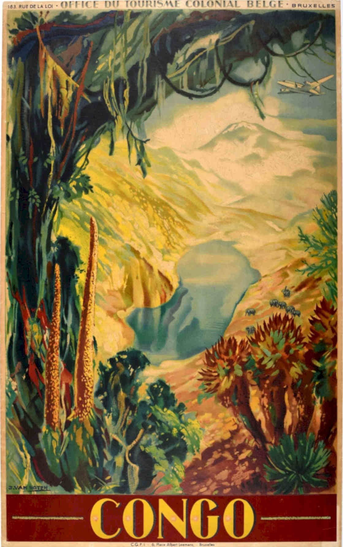 Congo Elephant Jungle Vintage Retro Advert Poster A4 Photo Print