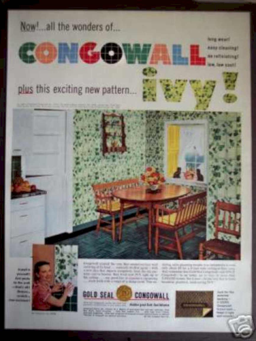 Congo Ivy Wallpaper Vintage Retro Advert Ads A4 Photo Print