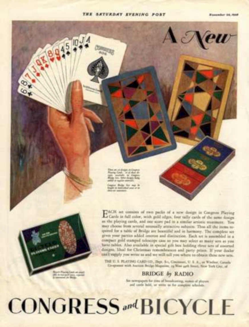Congress Playing Cards Vintage Retro Advert Ads A4 Photo Print
