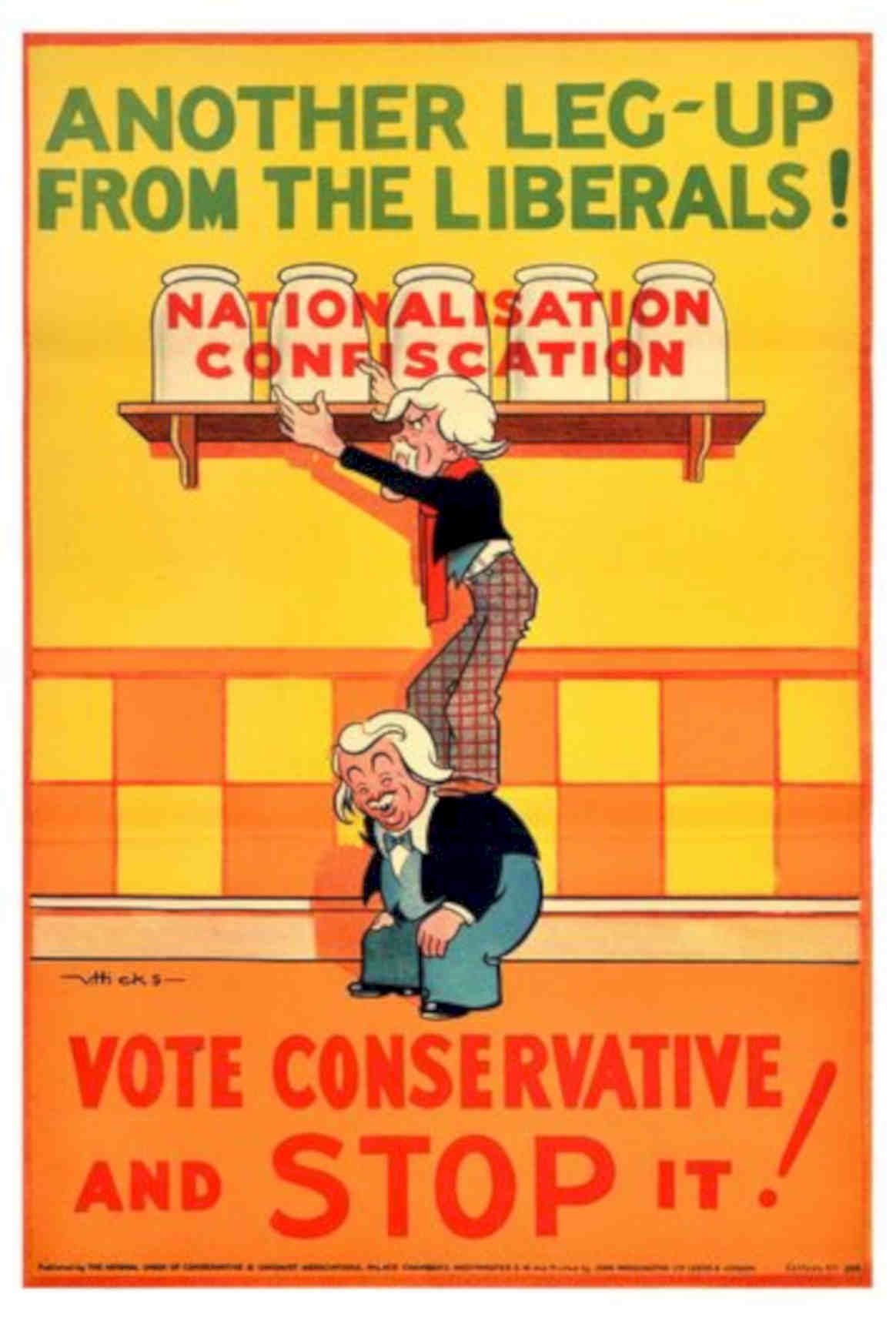 Conservative Liberals Shelf Vintage Retro Advert Poster A4 Photo Print