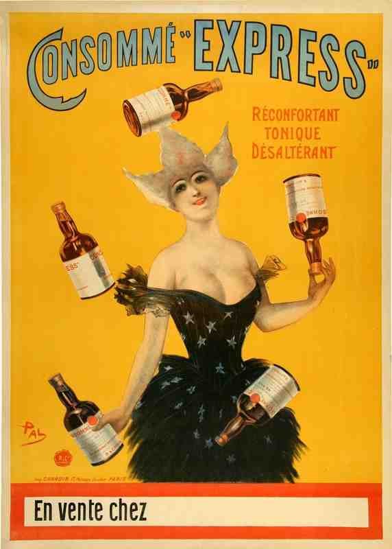 Consomme Express By Pal 1900S French Belle Epoque Vintage Advert A4 Photo Print