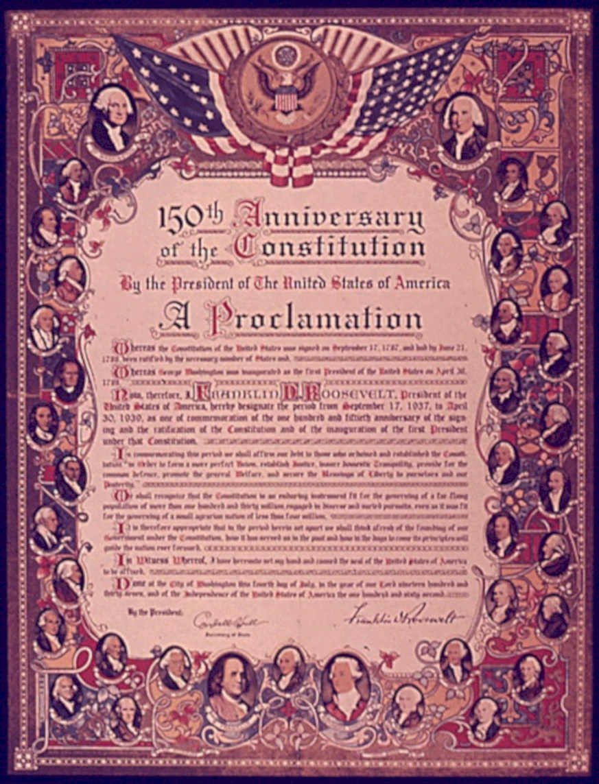 Constitution Anniversary Fathers Vintage Retro Advert Poster A4 Photo Print