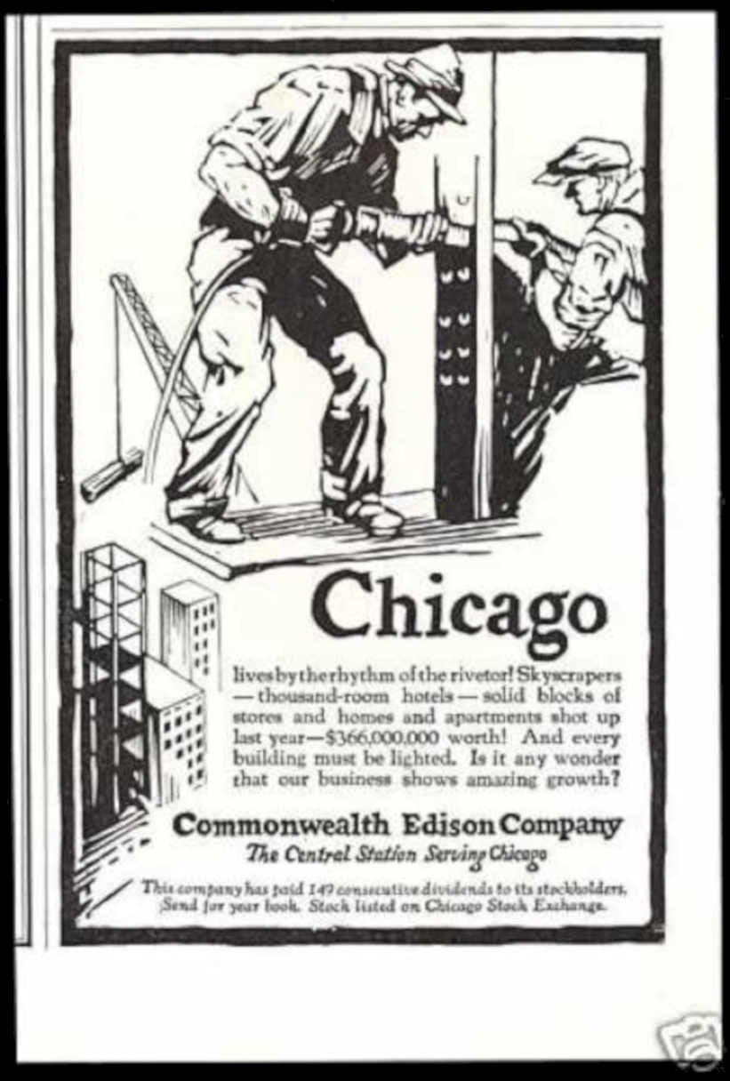 Construction Rivet Chicago Vintage Retro Advert Ads A4 Photo Print
