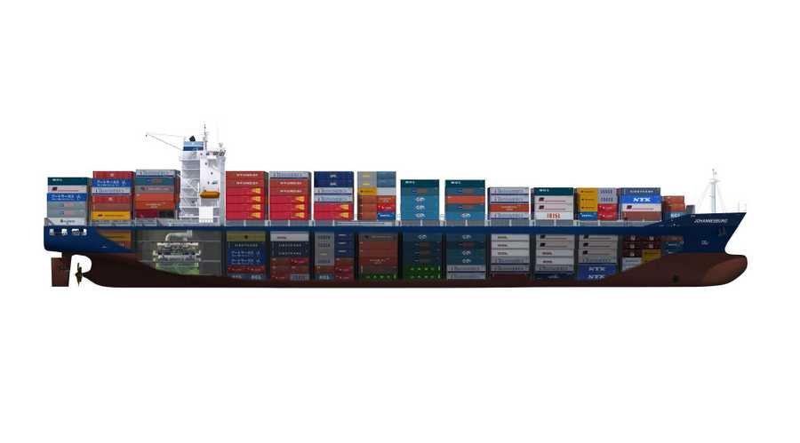 Container Ship Johannesburg cutaway A4 Photo Print