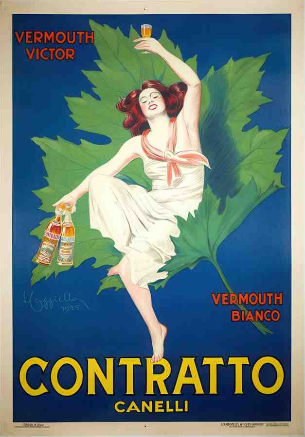 ContrattoBlue Vintage Advert A4 Photo Print