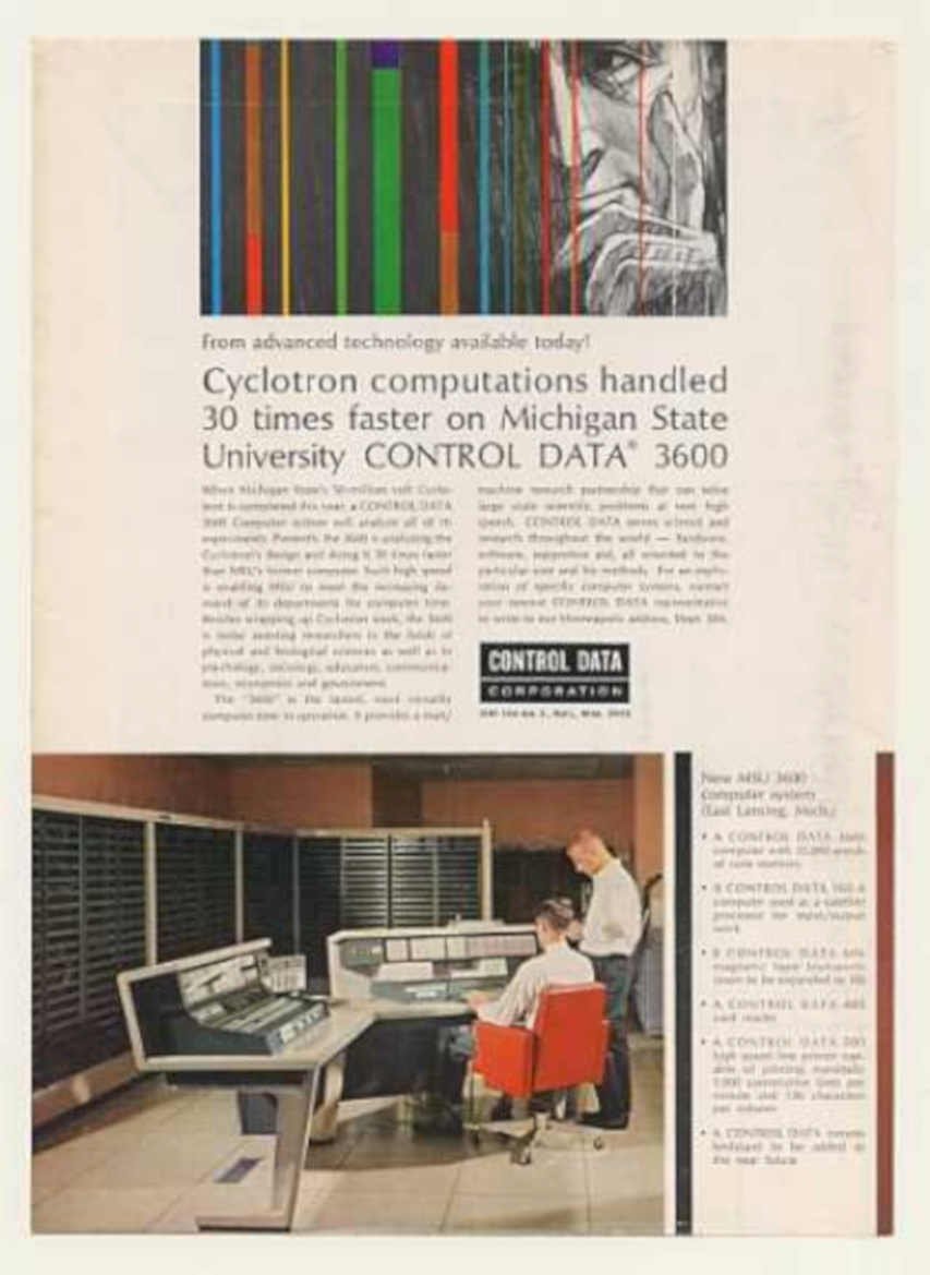 Control Data 3600 Vintage Retro Advert Ads A4 Photo Print