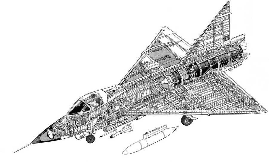 Convair F 102 cutaway A4 Photo Print