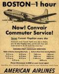 Convair Flagship Boston Vintage Retro Advert Ads A4 Photo Print