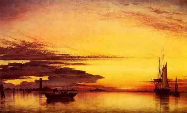 Cooke Edward William Sunset On The Lagune Of Venice A4 Photo Print