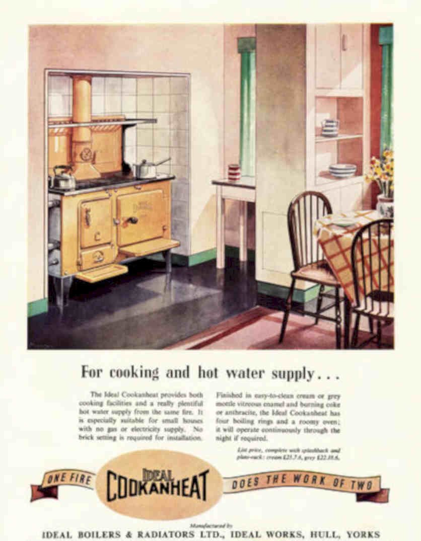 Cookheat Stove 1940s Vintage Retro Advert Poster A4 Photo Print