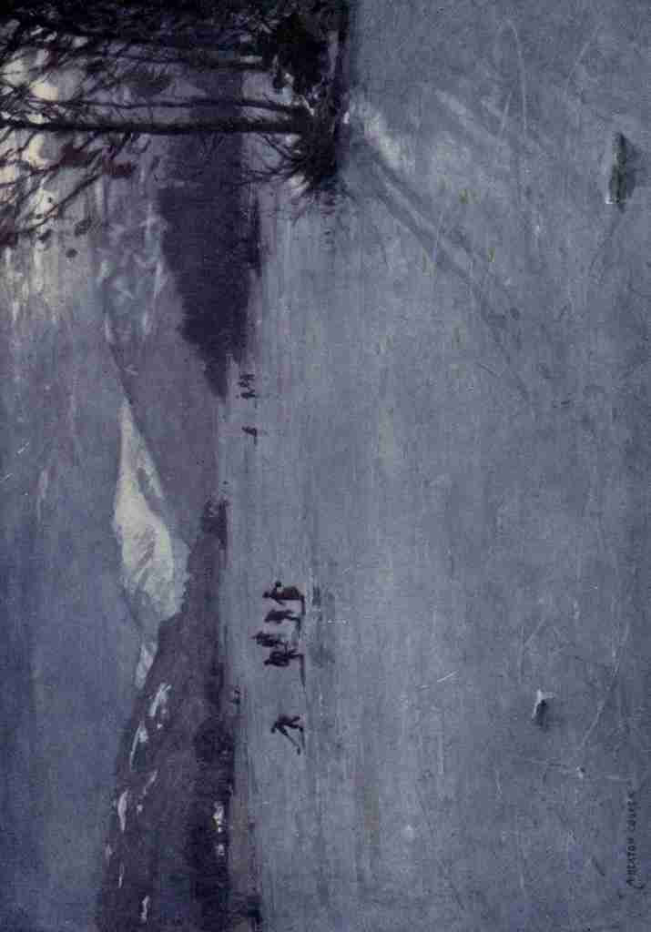 Cooper Alfred Heaton 1863 1929 The English Lakes 1908 Skating by moonlight on Windermere A4 Photo Print