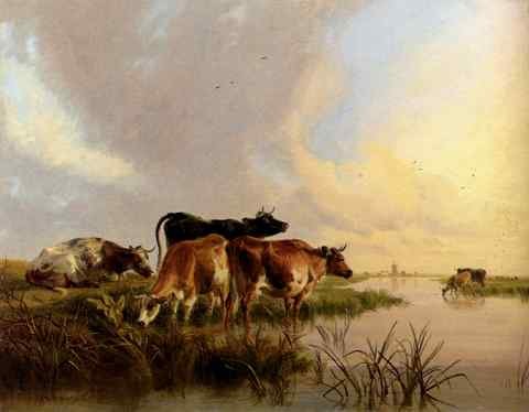 Cooper Thomas Sidney Cattle Watering A4 Photo Print
