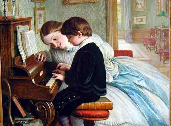 Cope Charles West The Music Lesson A4 Photo Print