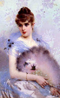 Corcos Vittorio Matteo The Featherbed Fan A4 Photo Print