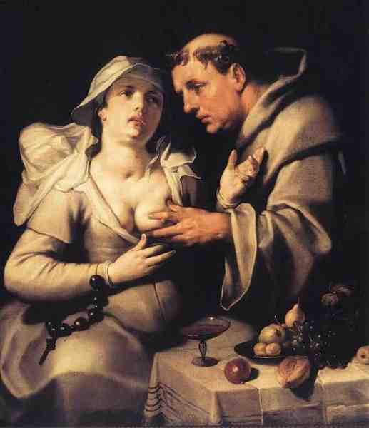 Cornelis Van Haarlem The Monk And The Nun A4 Photo Print
