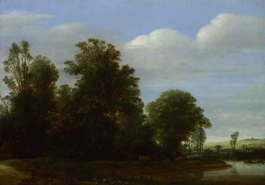 Cornelis Vroom A Landscape with a River by a Wood A4 Photo Print