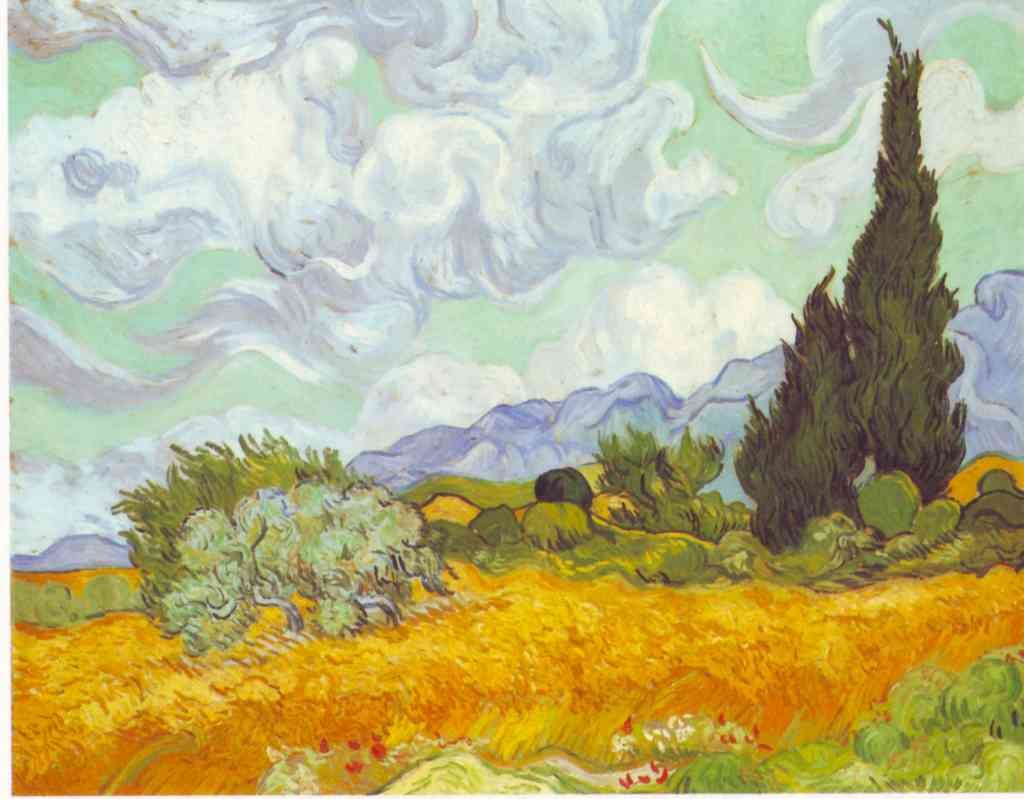 Cornfield With Cyprusses Van Gogh A4 Photo Print
