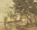 Corot Jean Baptiste C 1796 1875 Famous Paintings 1913 A Flood A4 Photo Print