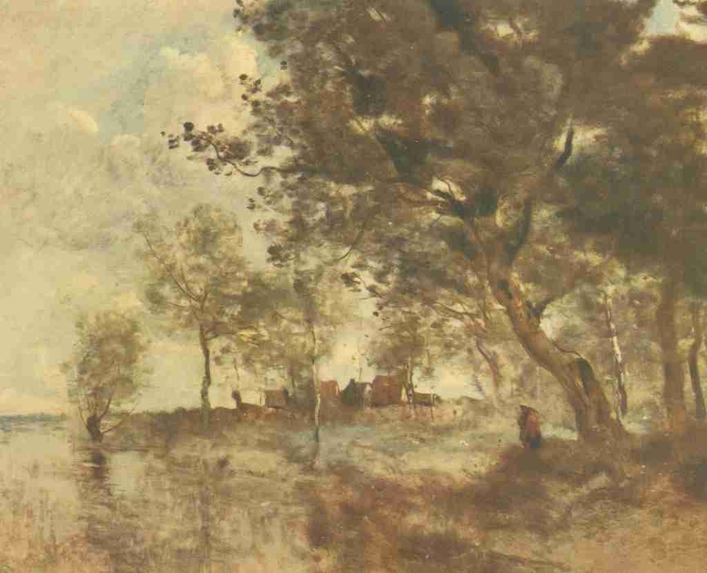 Corot Jean Baptiste C 1796 1875 Famous Paintings 1913 A Flood A4 Photo Print
