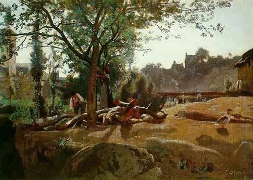 Corot Peasants Under The Trees At Dawn Morvan A4 Photo Print