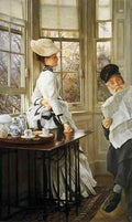 Corot Reading The News A4 Photo Print