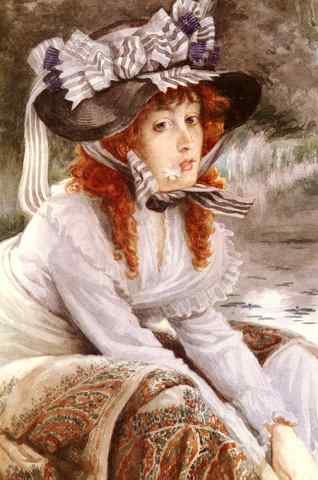 Corot Tissot Corot On The River A4 Photo Print