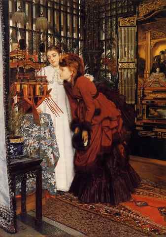 Corot Tissot James Jacques Young Women Looking At Japanese Objects A4 Photo Print