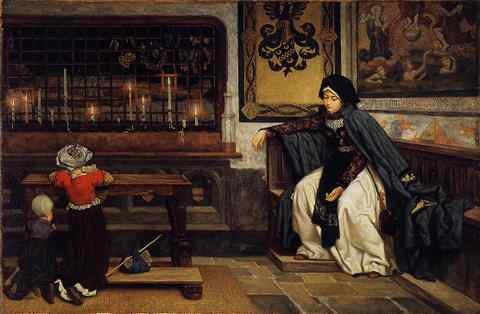 Corot Tissot Marguerite In Church A4 Photo Print