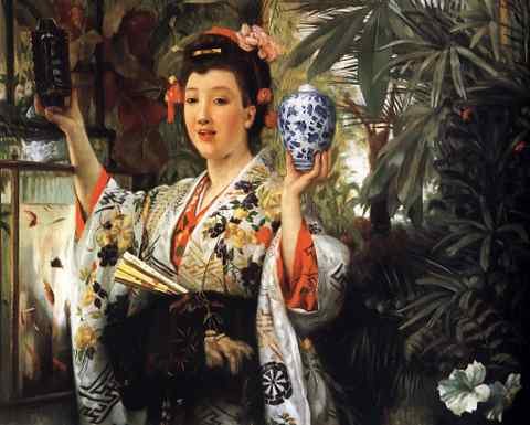 Corot Young Lady Holding Japanese Objects A4 Photo Print