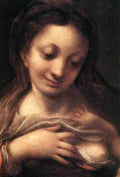 Correggio Virgin And Child With An Angel Detail A4 Photo Print
