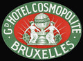 Cosmopolite Luggage Label Vintage A4 Photo Print
