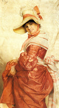 Costa Giovanni A Girl In Red Art A4 Photo Print