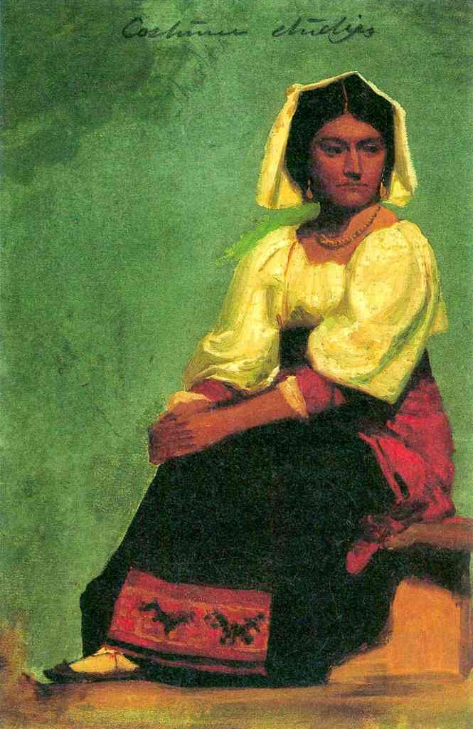 Costume Study Of A Seated Woman Bierstadt A4 Photo Print